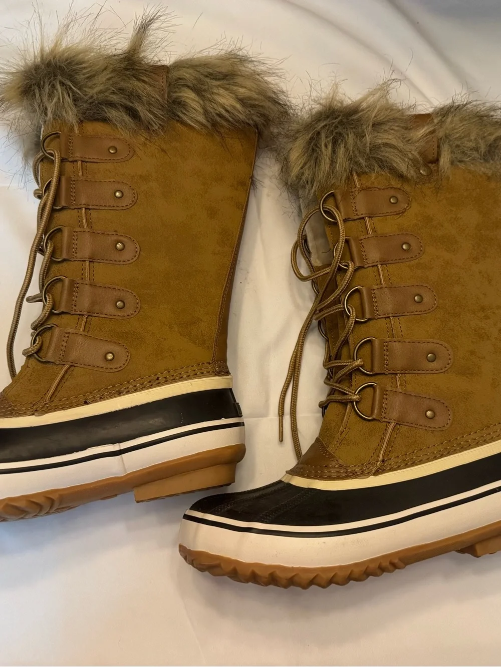 JBU Women's Faux-Fur Trim Winter Boots